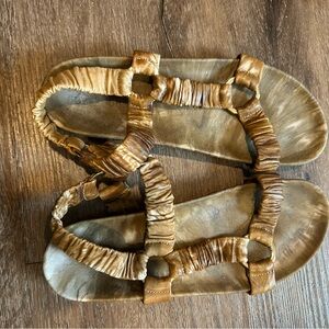 Ulla Johnson Metallic Gold Sandals